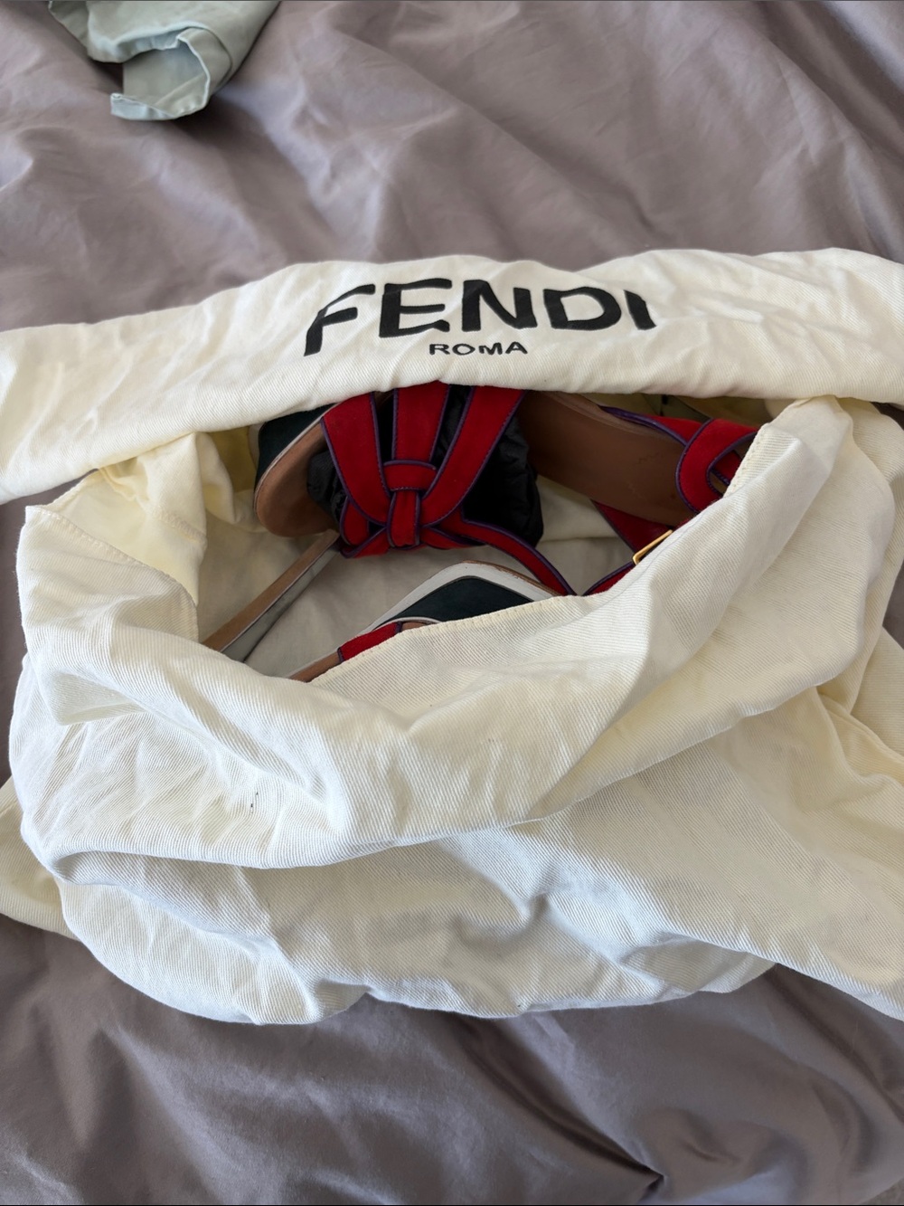 YSL Saint Laurent Tribute Red Suede Knotted T-Strap Platform Sandals- deal! Bag - Picture 11 of 13